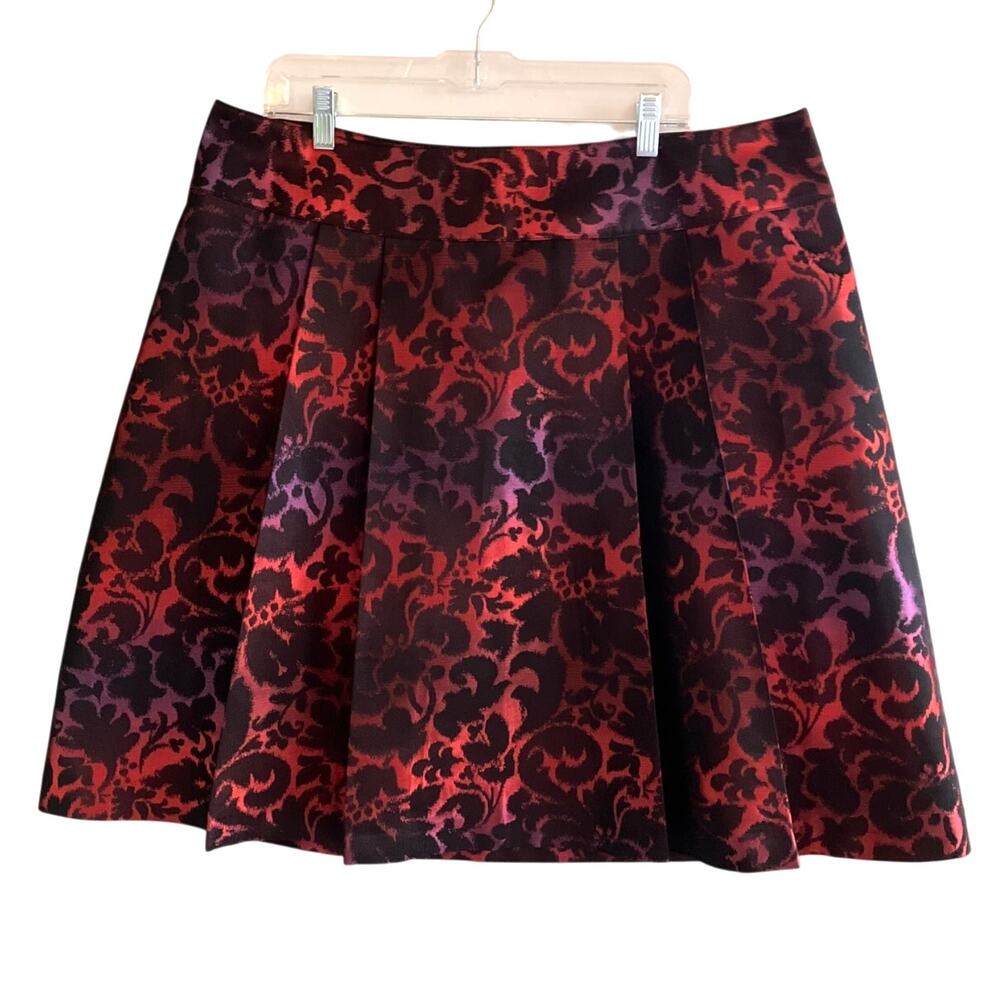 Gothic Vibe Skirt Red Black Purple Pleated Lane Bryant 18 Grunge Dark Wednesday